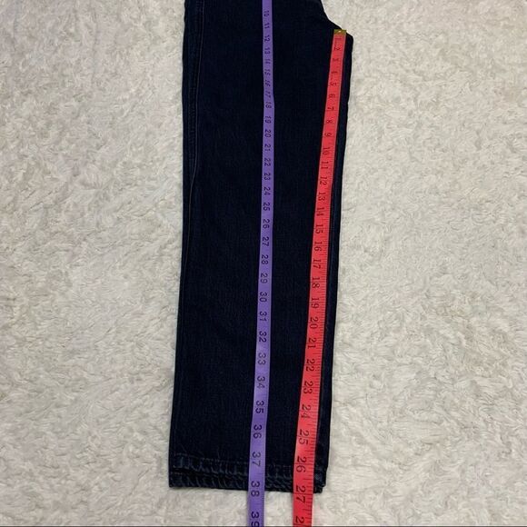 🆕 J Brand Ecoput Dark Blue Heather Button Fly High Waist Crop Jeans - Picture 4 of 4